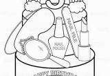 Birthday Party Coloring Pages for Kids Personalized Printable Rainbow Spa Party Cake Favor