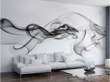 Black and Gold Wall Mural Smoke Fog Wallpaper Modern Wall Mural 3d View