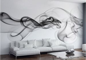 Black and Gold Wall Mural Smoke Fog Wallpaper Modern Wall Mural 3d View