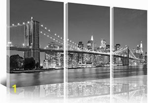 Black and White Cityscape Wall Murals Amazon Wall Art Nyc Skyline 3 Piece Canvas Wall Art