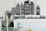 Black and White Cityscape Wall Murals Cityscape Wall Decal Black and White City Skyline Wall Decal