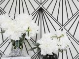 Black and White Flower Wall Mural Art Deco Wallpaper Regular or Self Adhesive Removable