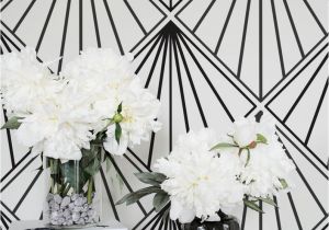 Black and White Flower Wall Mural Art Deco Wallpaper Regular or Self Adhesive Removable