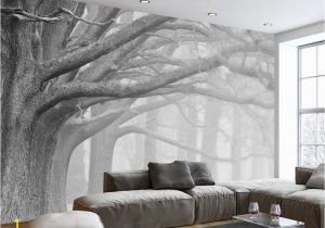 Black and White forest Mural Wallpaper Beibehang Snow Birch forest Landscape Winter Photo Wallpaper Home
