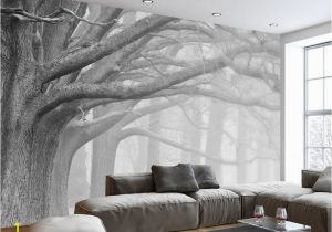 Black and White forest Mural Wallpaper Beibehang Snow Birch forest Landscape Winter Photo Wallpaper Home