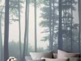 Black and White forest Mural Wallpaper Sea Of Trees forest Mural Wallpaper