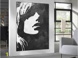 Black and White Mural Ideas Black White Minimalist Abstract Painting Woman Face Silhouette