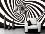 Black and White Nyc Wall Mural 3d Zebra Stripes Swirl Modern Abstract Wallpaper Mural