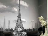 Black and White Nyc Wall Mural Eiffel tower Mural Wallpaper Black and White