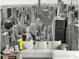 Black and White Nyc Wall Mural Retro Nostalgisches Schwarzweiss sofa Fernsehhintergrundwanddekoration Tapetenstangenhotelwohnzimmer Tapetenwandgemälde New York 3d