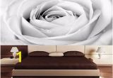 Black and White Rose Wall Mural Black and White Rose Close Up Photo Wallpaper Wall Mural