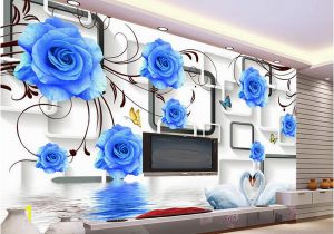 Black and White Rose Wall Mural Custom Any Size Blue Rose Swan 3d Tv Wall Mural 3d Wallpaper 3d Wall Papers for Tv Backdrop Wallpapers Widescreen Wallpapers Widescreen High