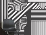 Black and White Rose Wall Mural Geometric Black & White Wallpaper