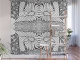 Black and White Wall Murals for Cheap Black and White Zen Doodle Wall Mural