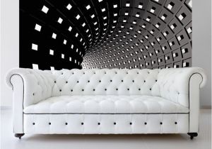 Black and White Wall Murals Of Paris Abstract Modern Infinity Tunnel Wall Mural