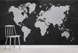 Black and White World Map Wall Mural Black World Map Wallpaper Mural