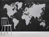 Black and White World Map Wall Mural Black World Map Wallpaper Mural