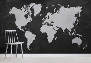 Black and White World Map Wall Mural Black World Map Wallpaper Mural