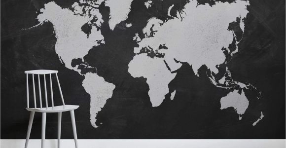 Black and White World Map Wall Mural Black World Map Wallpaper Mural