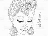 Black Art Black Girl Coloring Pages Vector Coloring Portrait A Beautiful African Girl In A