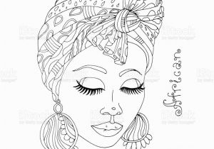 Black Art Black Girl Coloring Pages Vector Coloring Portrait A Beautiful African Girl In A