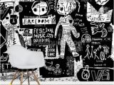 Black Art Wall Murals Graffiti Black and White