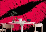 Black Art Wall Murals Pink Lips Black Wall Mural Wallpaper Art In 2019