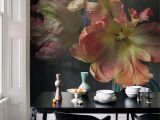 Black Floral Wall Mural Bursting Flower Still Mural Trunk Archive Collection From