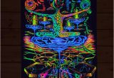 Blacklight Wall Murals Psy Backdrop "antimaterial" Uv Blacklight Tapestry Glow Visionary