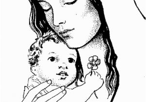 Blessed Mother Coloring Page Catholic Coloring Page Of Baby Jesus and His Mother Mary