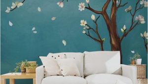 Blossom Tree Wall Mural Hand Painted E Magnolia Tree Flowers Tree