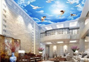 Blue Angels Wall Mural Wdbh 3d Ceiling Mural Wallpaper Custom Angels Blue Sky White Clouds Living Room Home Decor 3d Wall Murals Wallpaper for Walls 3 D Baby Wallpaper