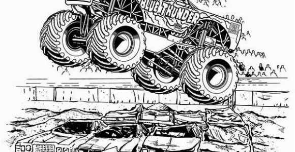 Blue Thunder Monster Truck Coloring Pages Blue Thunder Monster Truck Coloring Page Kids Play Color