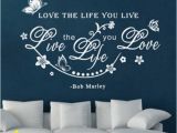 Bob Marley Wall Mural Bob Marley Quote Flower butterfly Wall Decals Decor Love Life Word Sticker