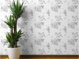 Botanical Tale Floral Wall Mural Floral Wallpaper Sweet Blush Roses Black and White by