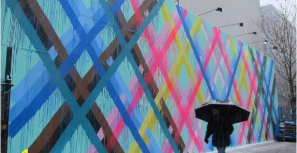 Bowery Wall Mural Maya Hayuk Paints Fluorescent Stripes for Her New Bowery Mural