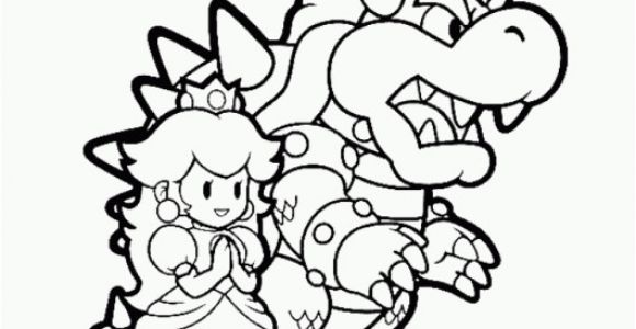 Bowser Mario Coloring Pages Bowser and Princess Peach Mario Coloring Pages