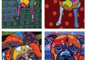 Boxer Dog Coloring Pages 4 Prints Dog Art Boxer Dog Art Gift Set Of by