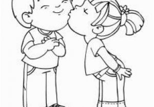 Boy and Girl Kissing Coloring Pages Valentine S Day Colouring Cards