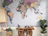 Brewster Home Fashions Wall Mural Komar Colorful World Map Wall Mural Wallpaper 4 050