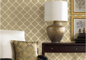 Brewster Home Fashions Wall Murals Palace Beige Quatrefoil Wallpaper From the Alhambra Collection by