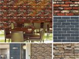 Brick Effect Wall Murals $2 29 Vintage 3d Wall Paper Brick Stone Rustic Effect Self