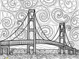 Bridge Coloring Pages for Kids Printable Coloring Page Zentangle Mackinac island Coloring