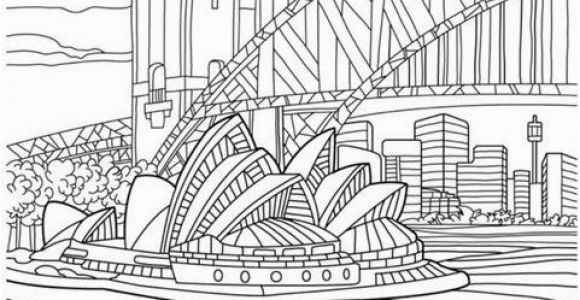 Bridge Coloring Pages for Kids Sydney Opera House and Harbour Bridge Coloring Page