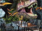 Broken Concrete Wall Mural 3d Wallpaper Animal Dinosaur Broken Wall Mural Restaurant Cafe