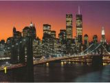 Brooklyn Bridge Black and White Wall Mural Manhattan at Dusk Brooklyn Bridge Poster 24×36 In 2019