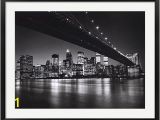 Brooklyn Bridge Black and White Wall Mural New York New York Manhattan Skyline by Henri Silberman