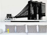 Brooklyn Bridge Black and White Wall Mural Stickerbrand Wall Decals Maps & More Nyc Brooklyn Bridge