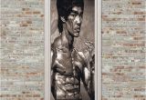 Bruce Lee Wall Mural Free Shipping Bruce Lee Door Wall Stickers Diy Mural Bedroom Home