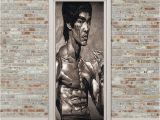 Bruce Lee Wall Mural Free Shipping Bruce Lee Door Wall Stickers Diy Mural Bedroom Home
